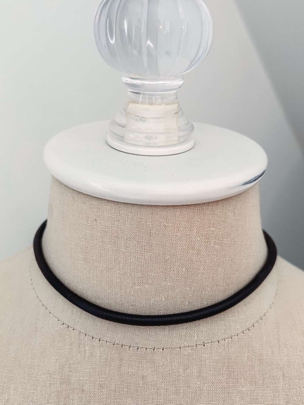 Grace&Heart Black Leather Charm Necklace